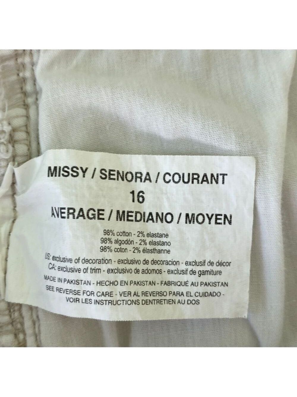 BANDOLINA Jean Cream Size 16 - Picture 7 of 8